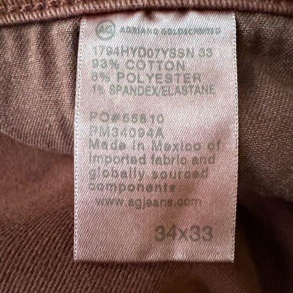 AG Everett Slim Straight Jeans - Wine Burgundy Red - Cotton Stretch - 34x28 - Picture 7 of 13